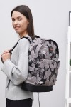 Городской рюкзак Tiger Big Print Цветы серые