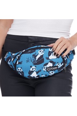 Сумка бананка Tiger Moon Print+ Панда синя